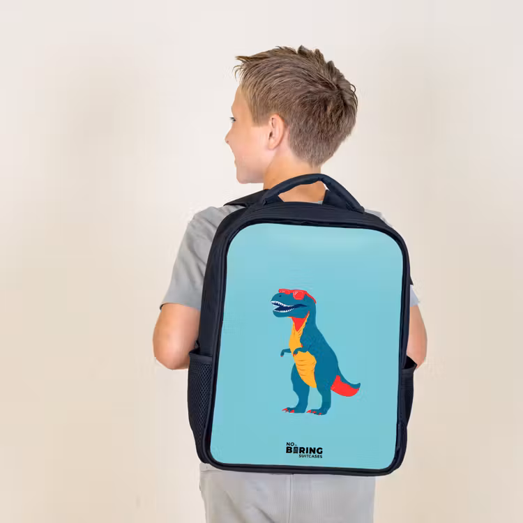 Kids backpack - Black - Dino - Animal - Sunglasses — 2
