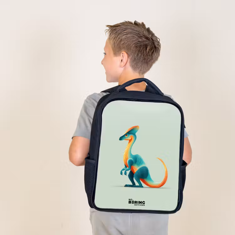 Kids backpack - Black - Dino - Blue - Animal — 2