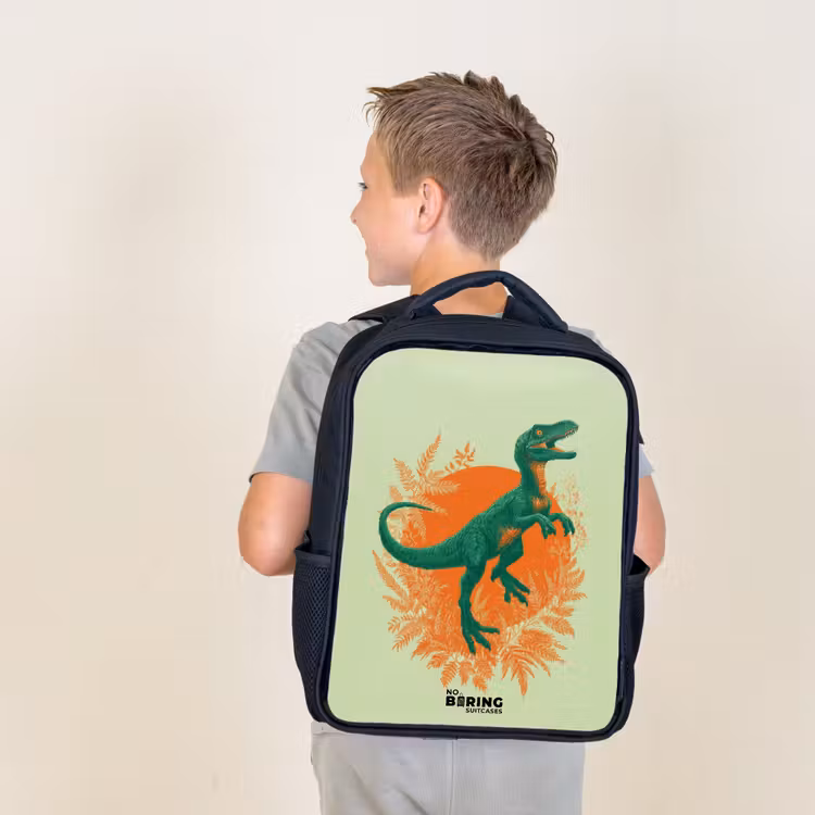 Kids backpack - Black - Dino - Nature - Green — 2