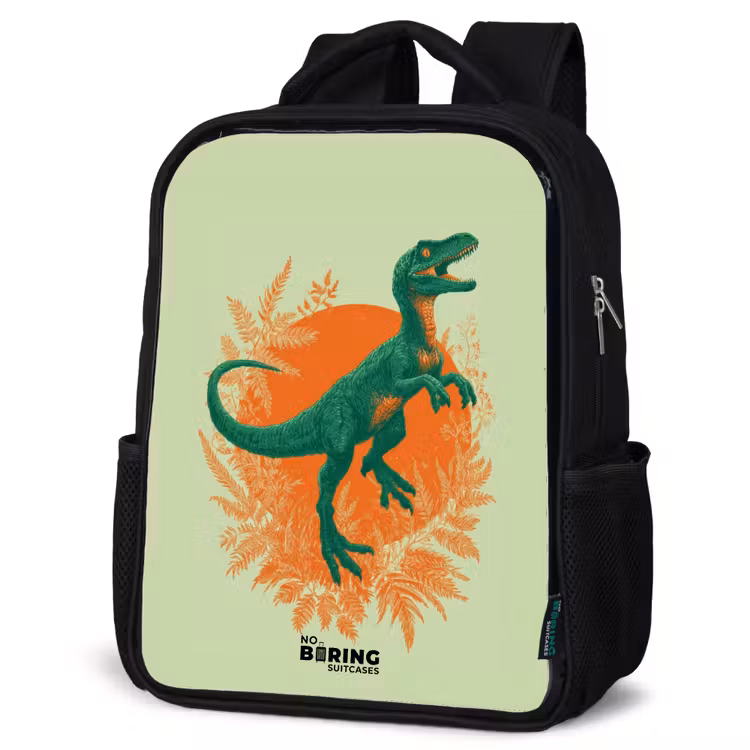 Kids backpack - Black - Dino - Nature - Green — 4