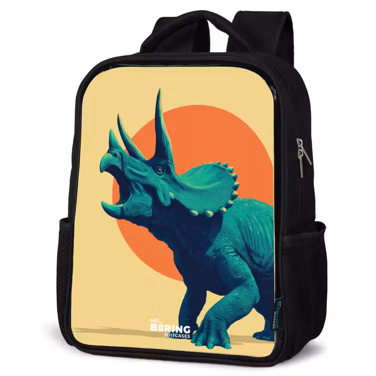 Kids backpack - Black - Dino - Triceratops - Animal — 4