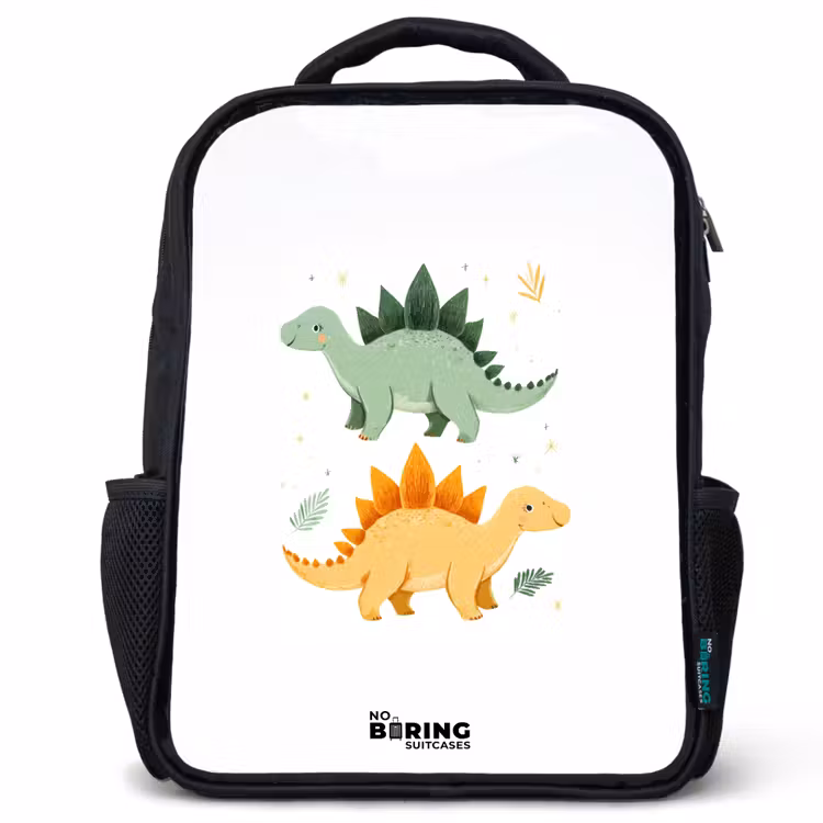 Kids backpack - Black - Dinos - Animals - Green - Orange — 1