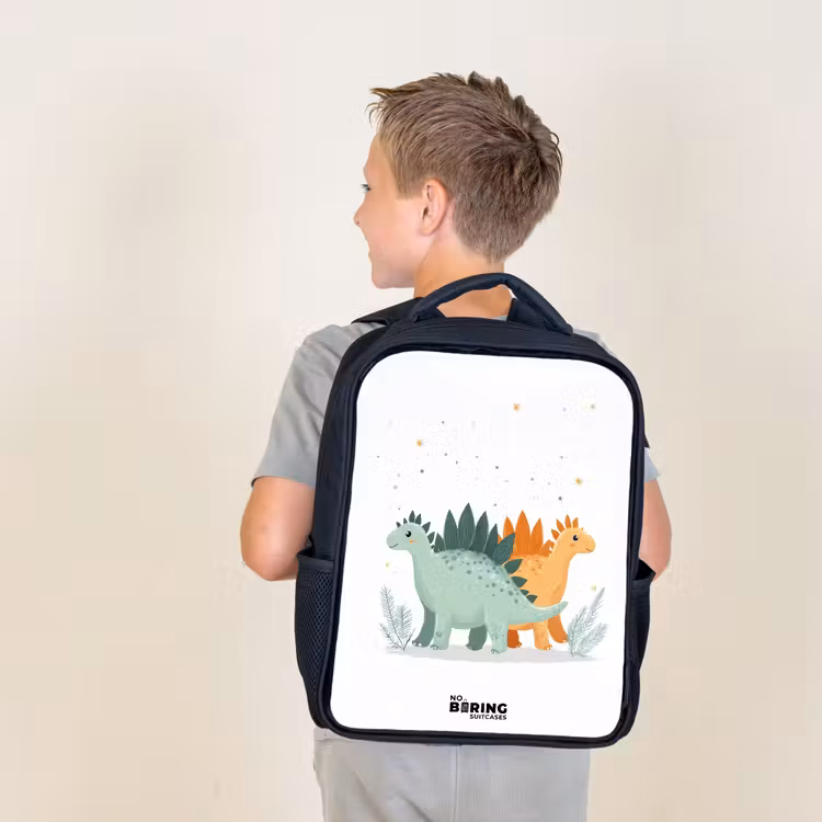 Kids backpack - Black - Dinos - Animals - Stars — 2