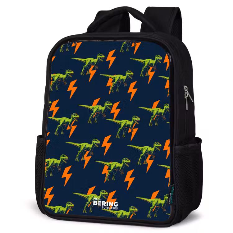 Kids backpack - Black - Dinos - Lightning - Animals - Blue — 4
