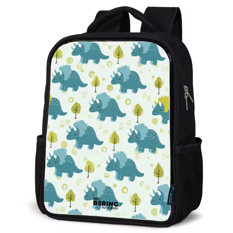 Kids backpack - Black - Dinos - Pattern - Nature — 4