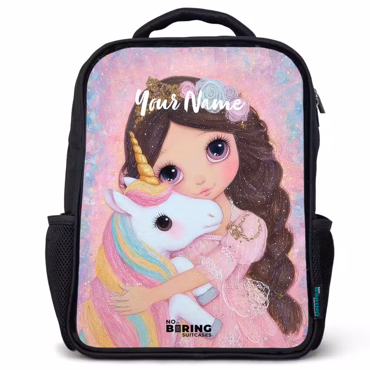 Kids backpack - Black - Girl - Unicorn - Glitter — 1