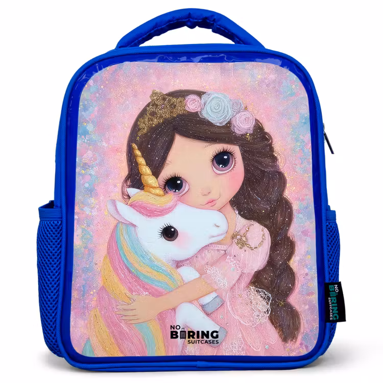 Kids backpack - Blue - Girl - Unicorn - Glitter — 1