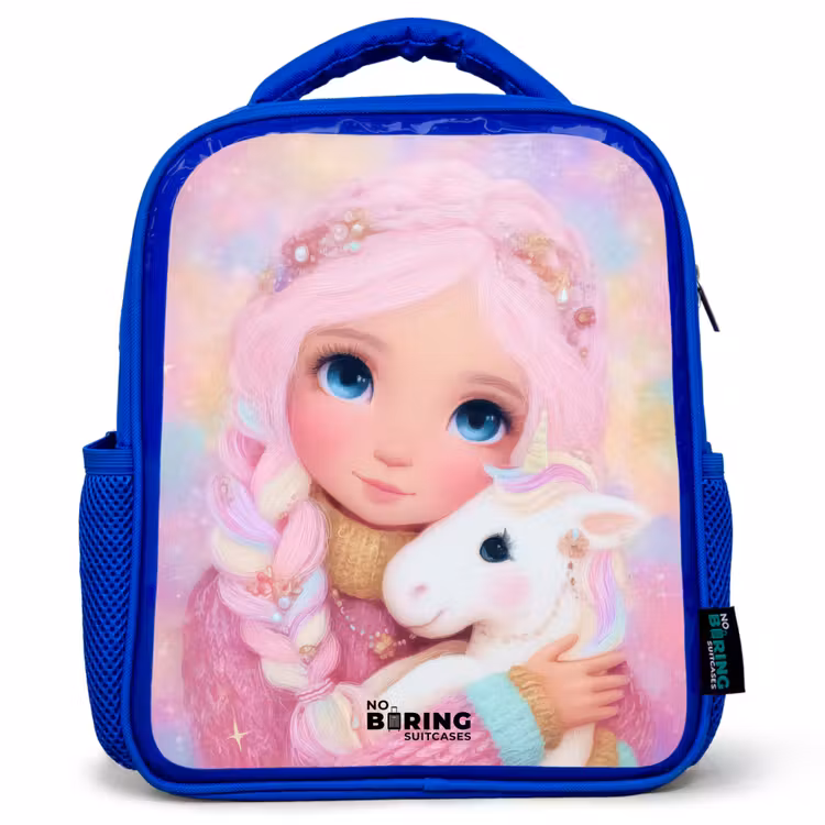Kids backpack - Blue - Girl - Unicorn - Pink — 1