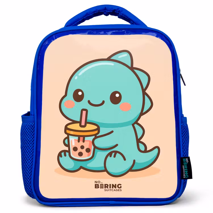 Kids backpack - Blue - Kawai - Dino - Bubbletea — 1