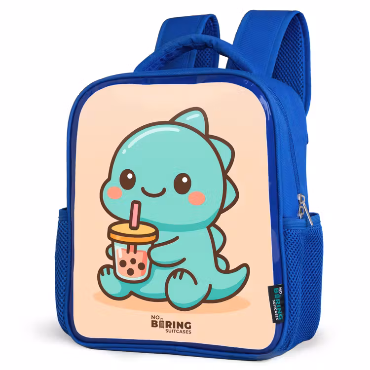 Kids backpack - Blue - Kawai - Dino - Bubbletea — 3