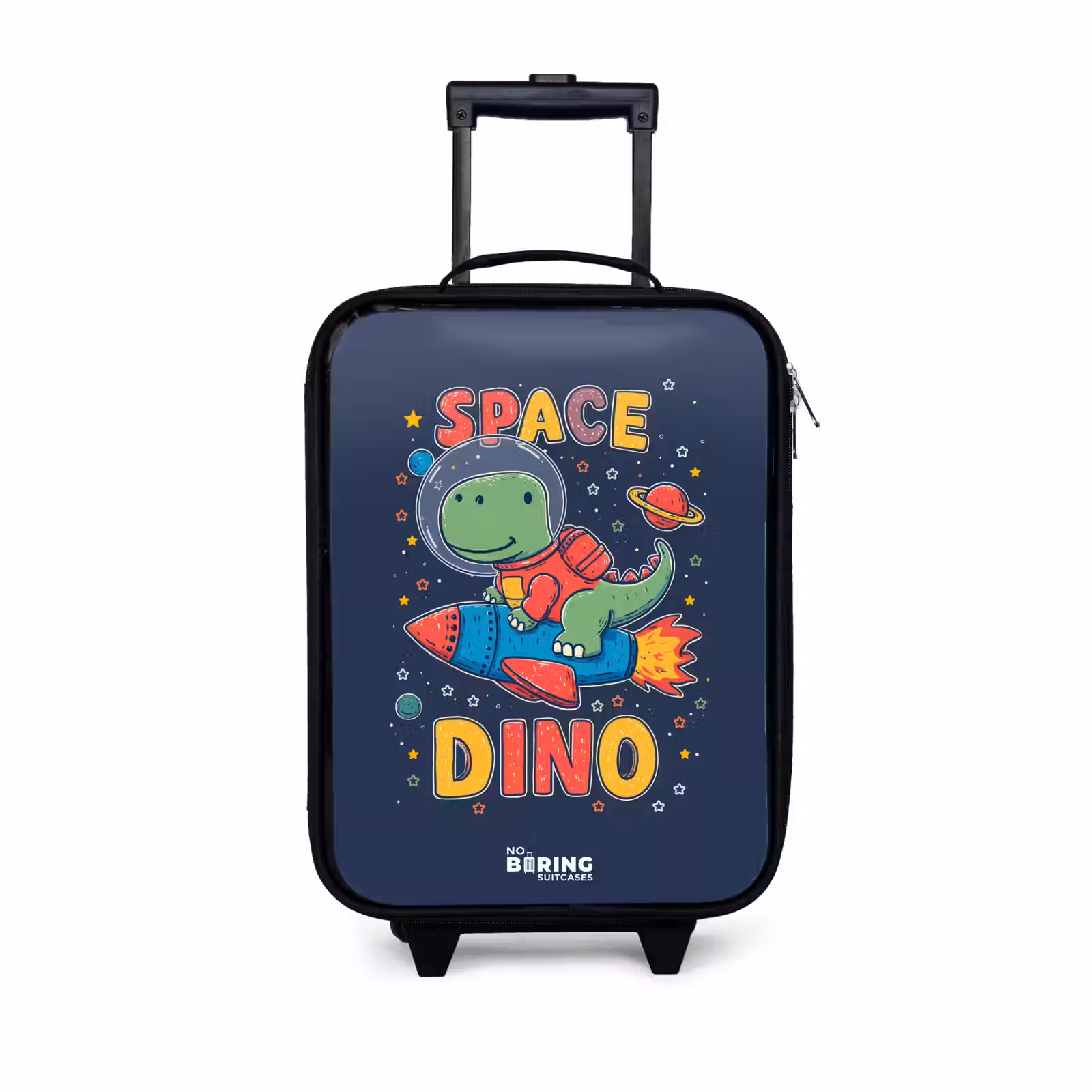 Children's suitcase - Dino - Green - Rocket - Stars — 1