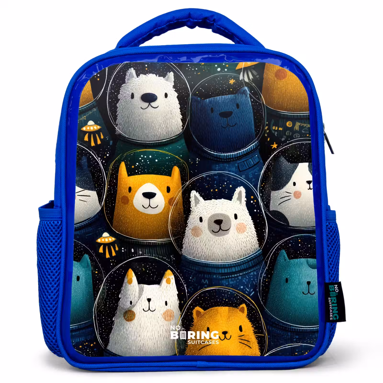 Kids backpack - Blue - Animals - Stars - Planets - Astronaut — 1
