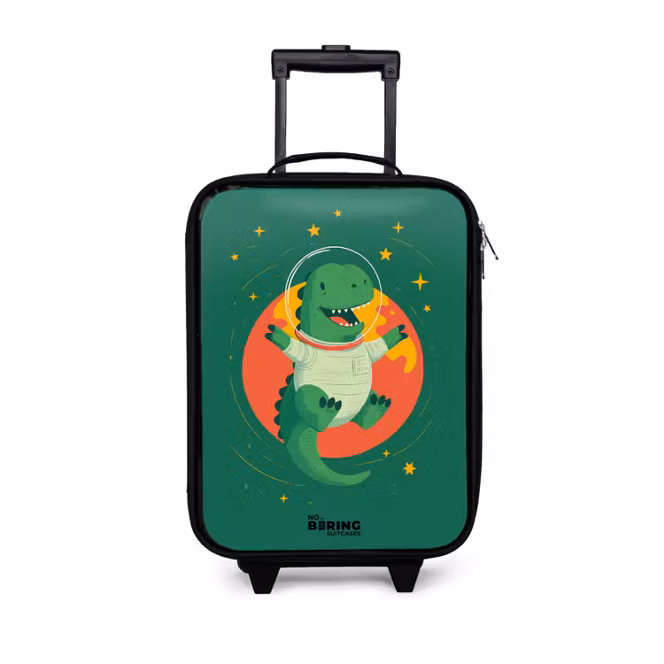 Children's suitcase - Dino - Planet - Stars - Green — 1
