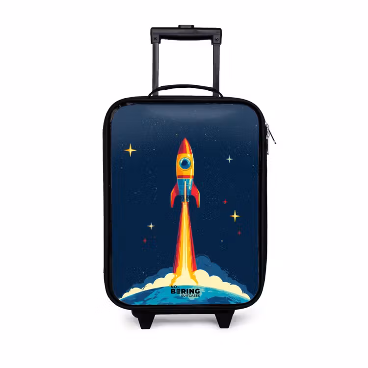 Children's suitcase - Planet - Rocket - Stars - Dark blue — 1