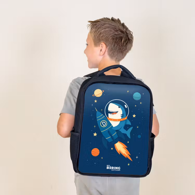 Kids backpack - Black - Animal - Space - Planet - Rocket — 2
