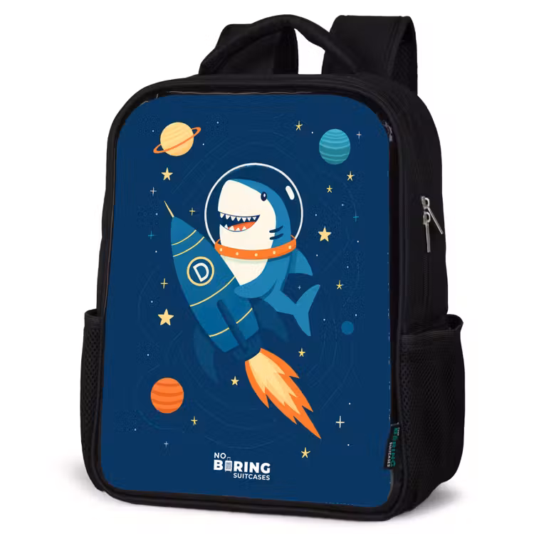 Kids backpack - Black - Animal - Space - Planet - Rocket — 4