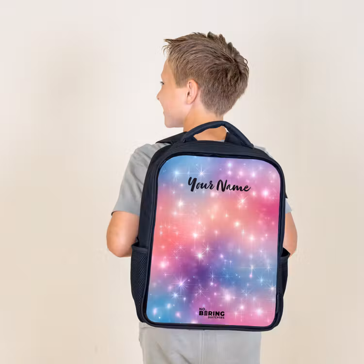 Kids backpack - Black - Stars - Abstract - Colors — 2
