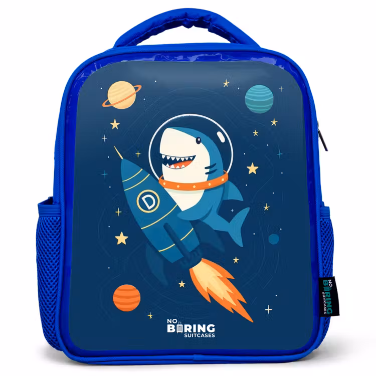 Kids backpack - Blue - Animal - Space - Planet - Rocket — 1