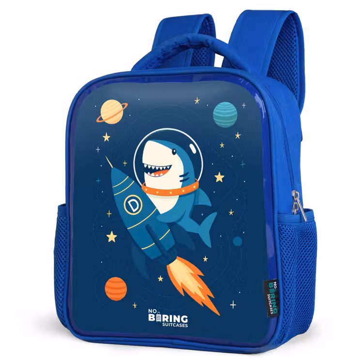 Kids backpack - Blue - Animal - Space - Planet - Rocket — 3