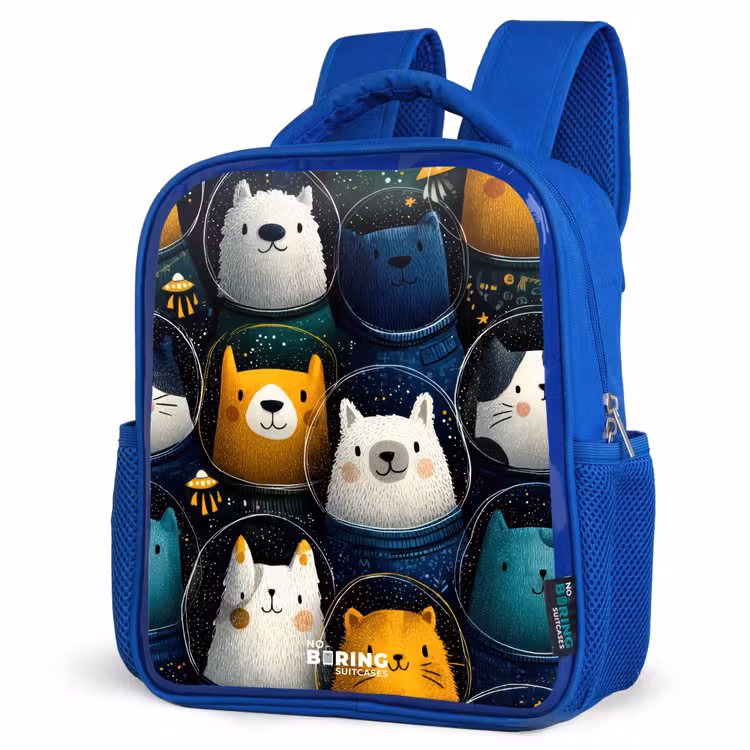 Kids backpack - Blue - Animals - Stars - Planets - Astronaut — 3