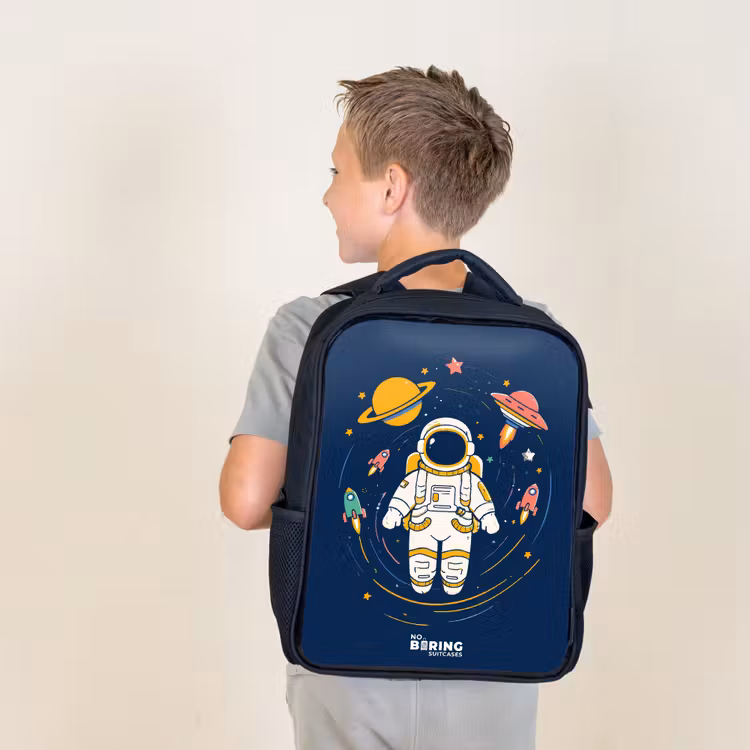 Kids backpack - Black - Astronaut - Planet - Stars - Rocket — 2