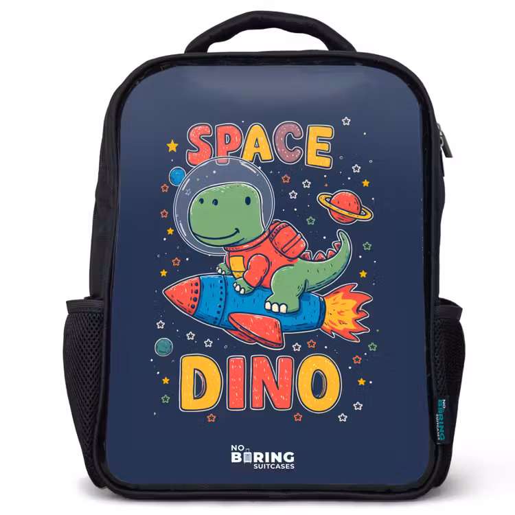 Kids backpack - Black - Dino - Green - Rocket - Stars — 1