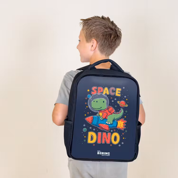Kids backpack - Black - Dino - Green - Rocket - Stars — 2