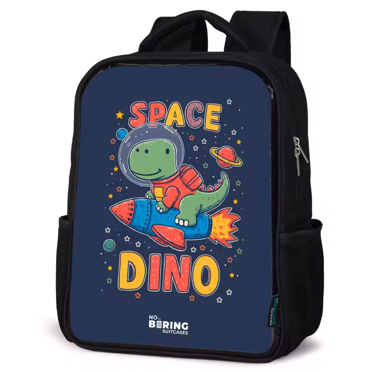 Kids backpack - Black - Dino - Green - Rocket - Stars — 4