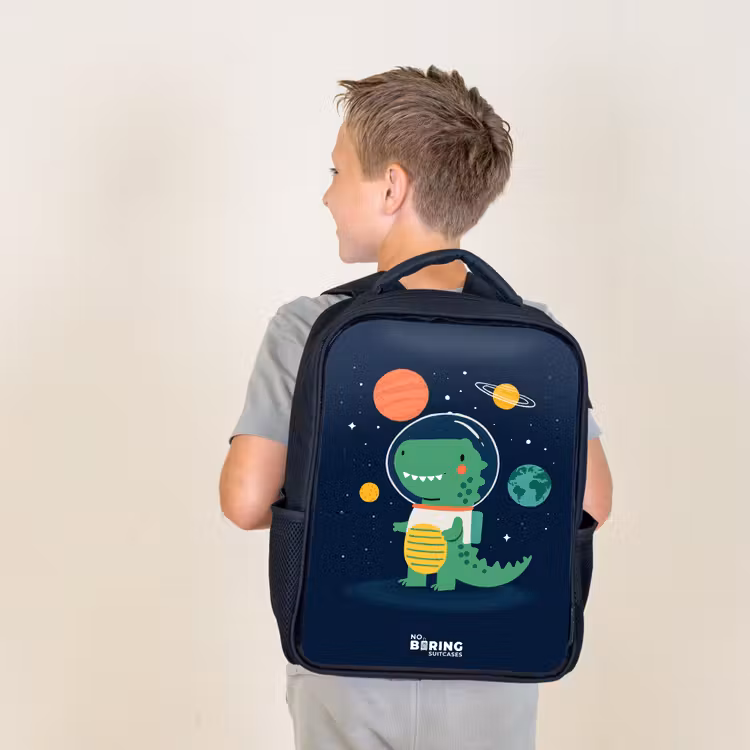 Kids backpack - Black - Space - Dino - Planets - Stars — 2