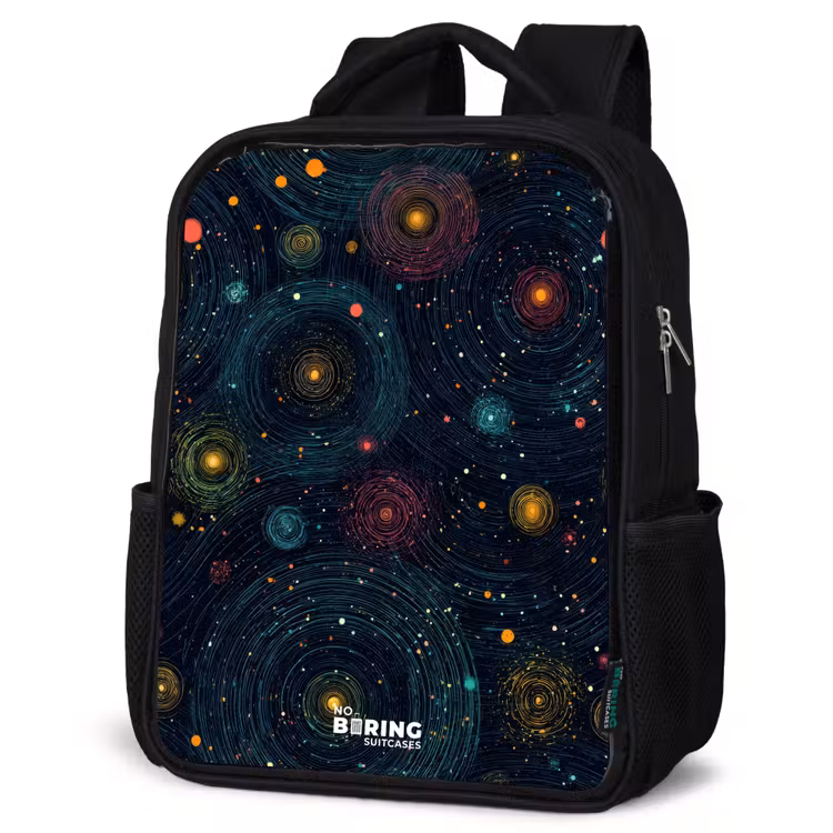 Kids backpack - Black - Stars - Planets - Colorful — 4