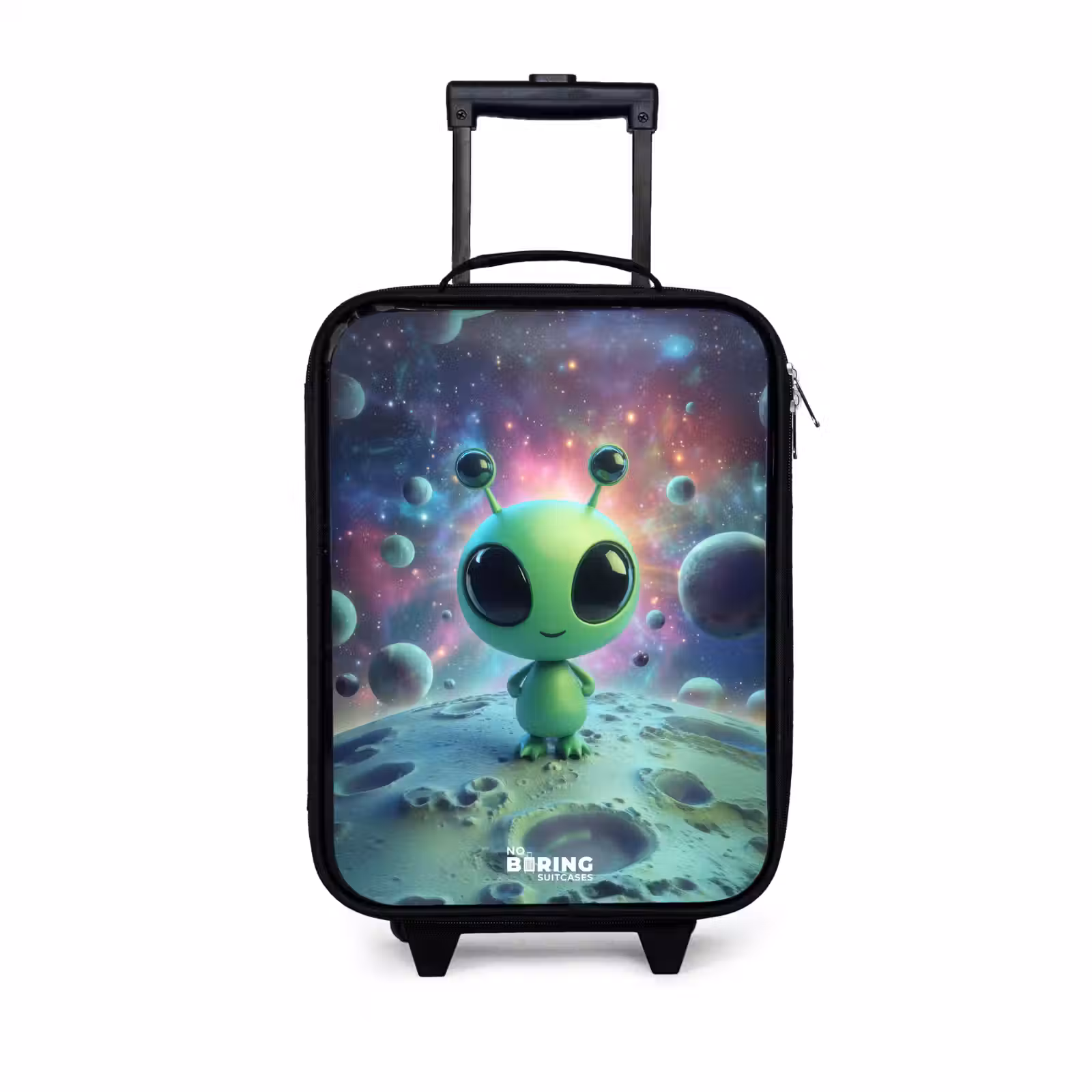 Children's suitcase - Green alien creature on lunar landscape — 1