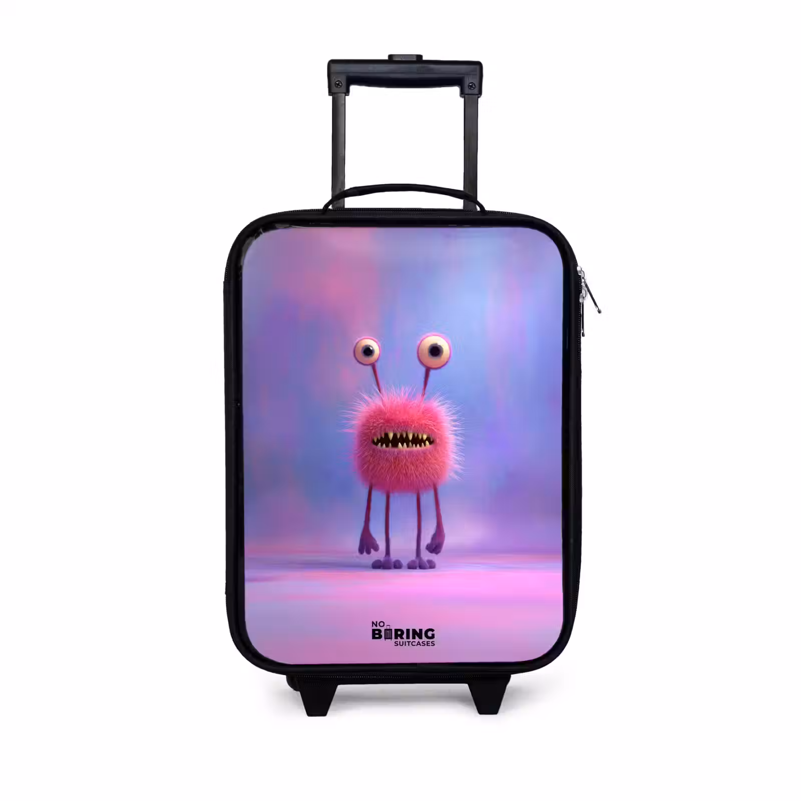 Children's suitcase - Pink furry monster with big eyes — 1