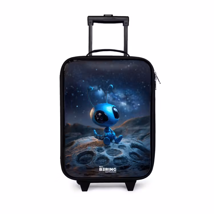 Children's suitcase - Blue alien creature under starry sky — 1