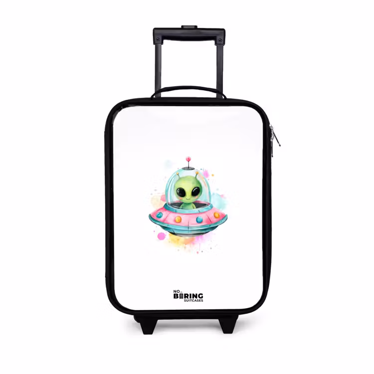 Children's suitcase - Green alien in colorful UFO — 1