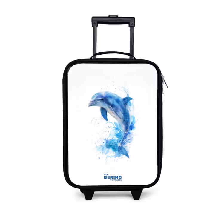 Children's suitcase - Jumping blue dolphin — 1