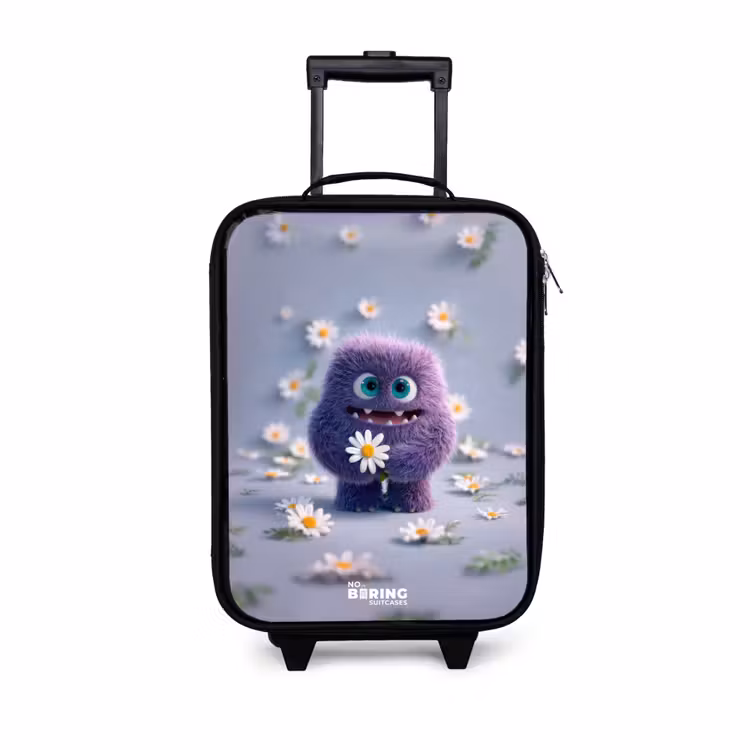 Children's suitcase - Purple Fluffy Friend with Daisy — 1