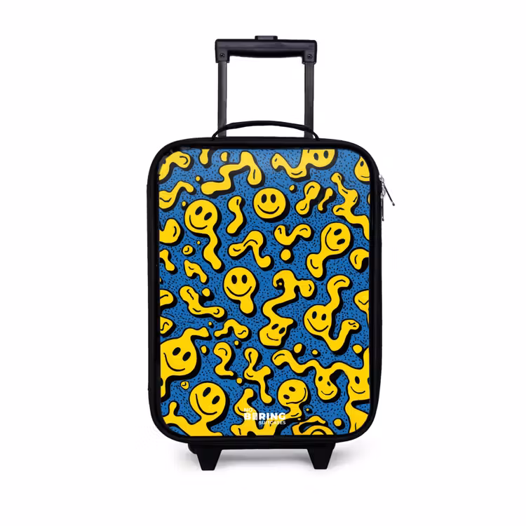 Children's suitcase - Smiley - Blue - Yellow — 1