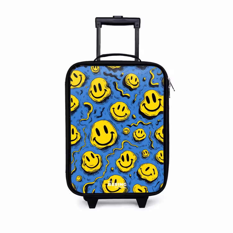 Children's suitcase - Smiley - Yellow - Blue — 1