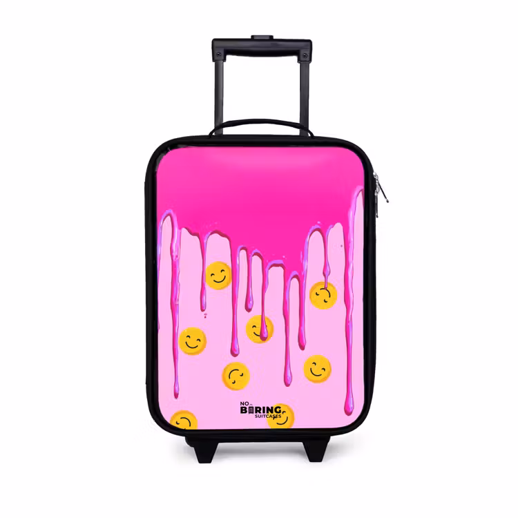 Children's suitcase - Paint - Smiley face - Pink — 1