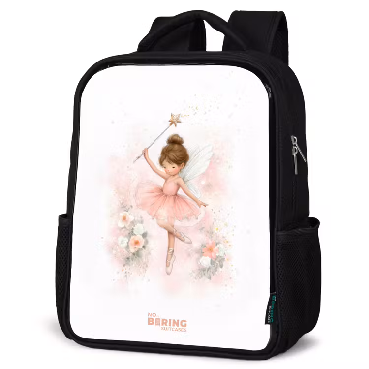 Kids backpack - Black - Ballerina fairy in pink — 4