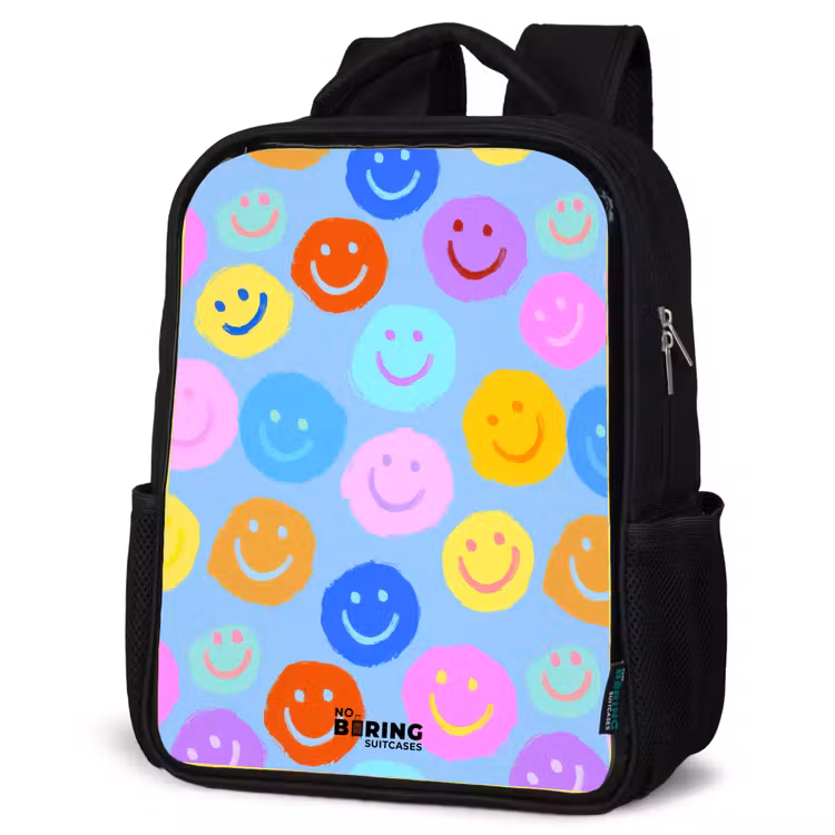 Kids backpack - Black - Cheerful pattern of smileys — 4