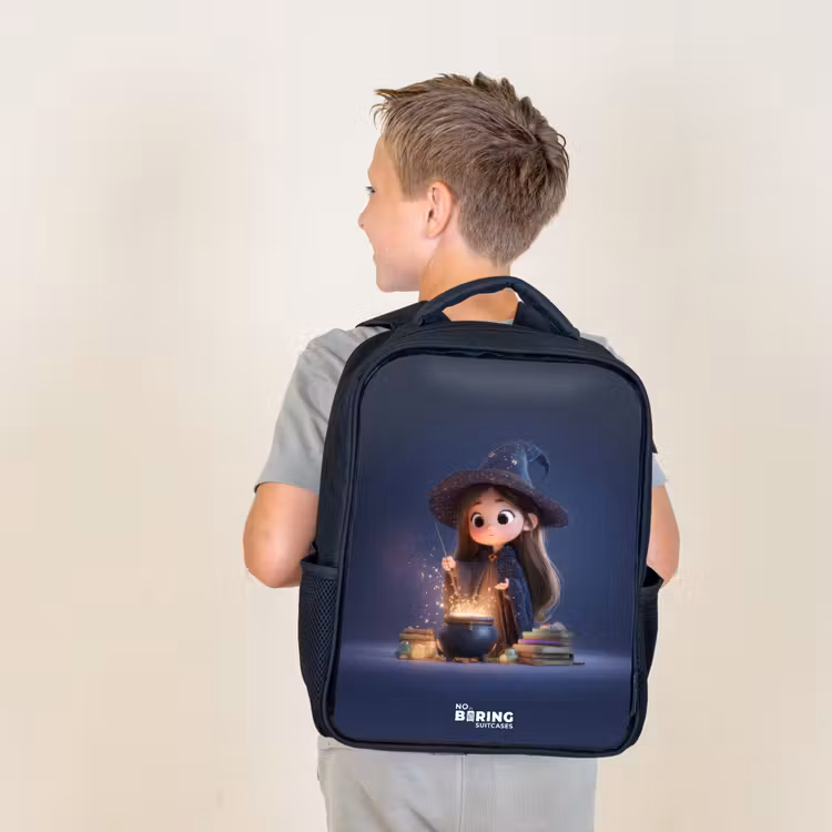 Kids backpack - Black - Enchanted girl with cauldron — 2