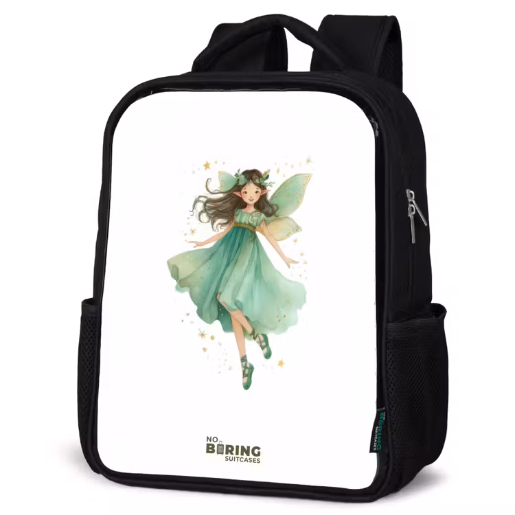Kids backpack - Black - Floating green elf — 4