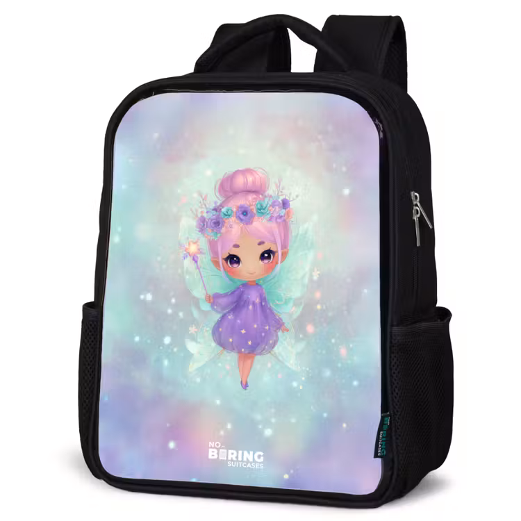 Kids backpack - Black - Flower fairy in pastel shine — 4