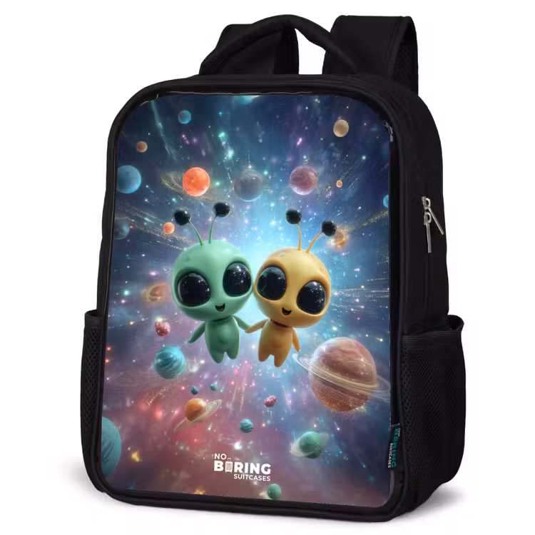 Kids backpack - Black - Merry alien friends — 4