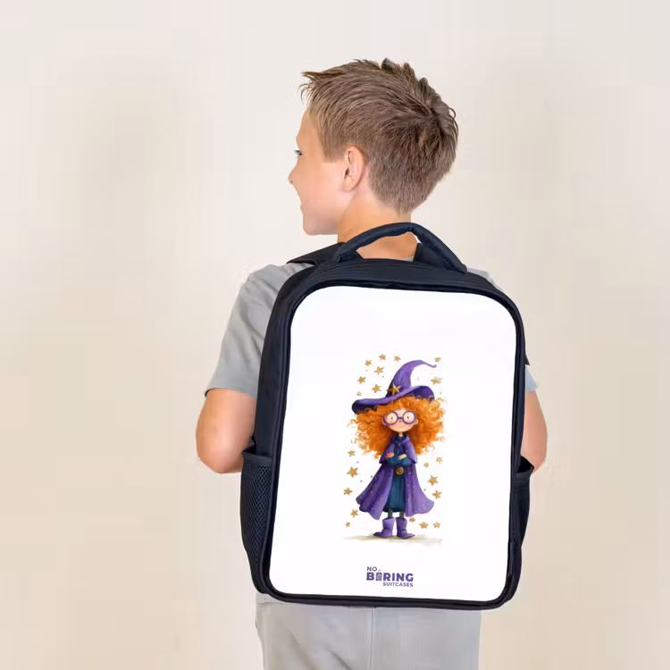 Kids backpack - Black - Star magic with curls — 2