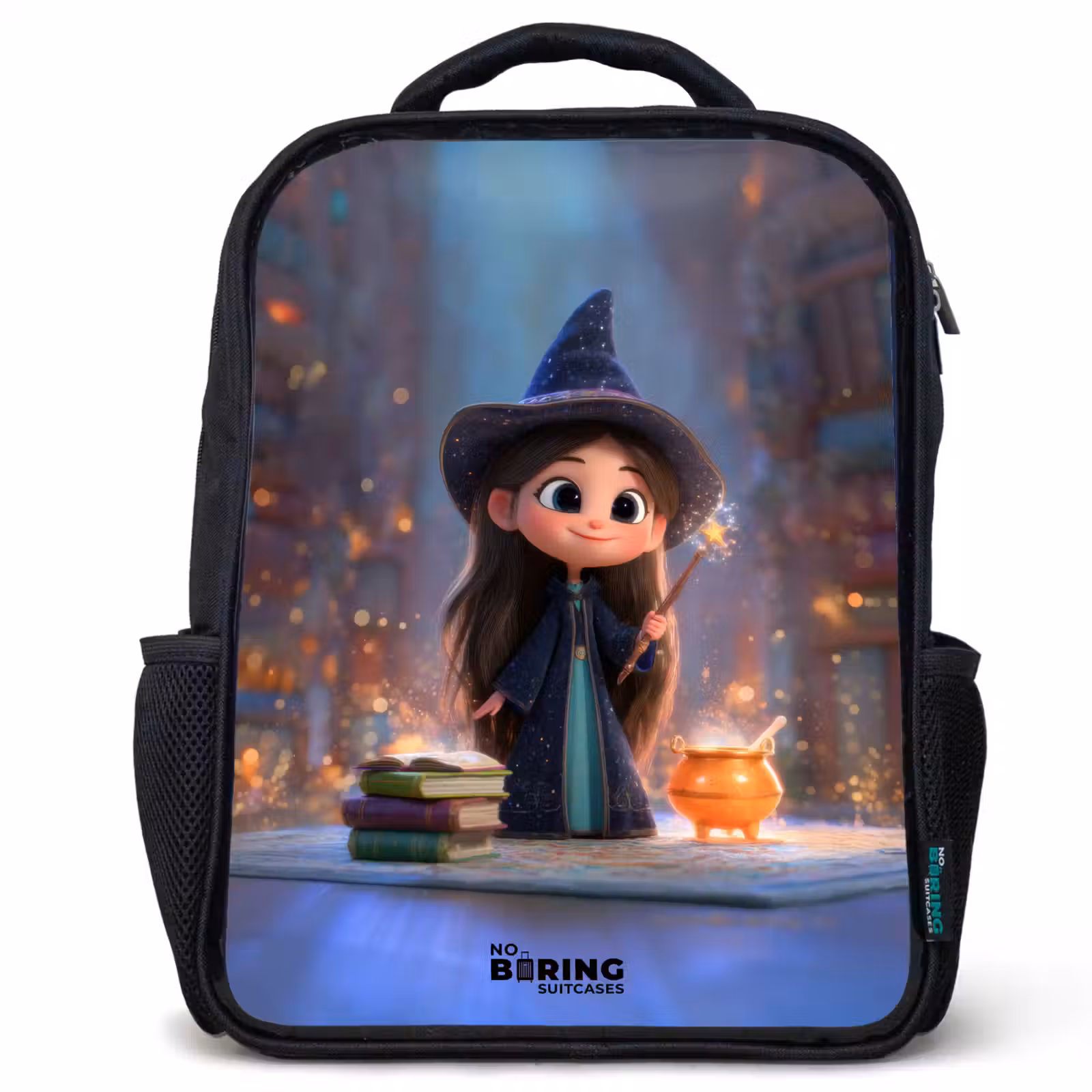 Kids backpack - Black - Little enchantress in library — 1
