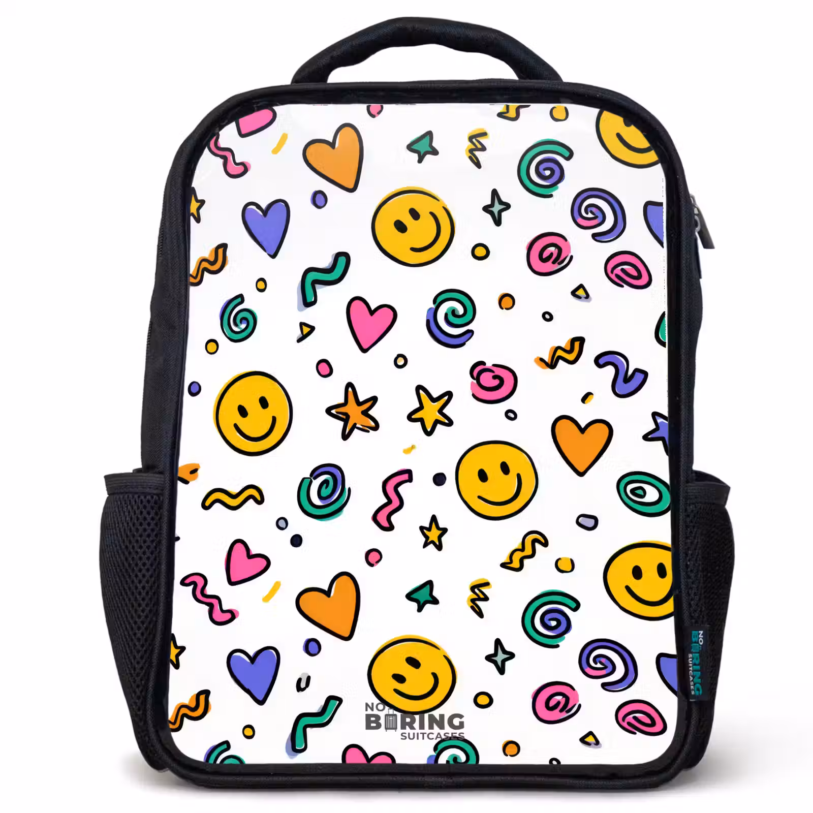 Kids backpack - Black - Smiley - Heart - Star — 1