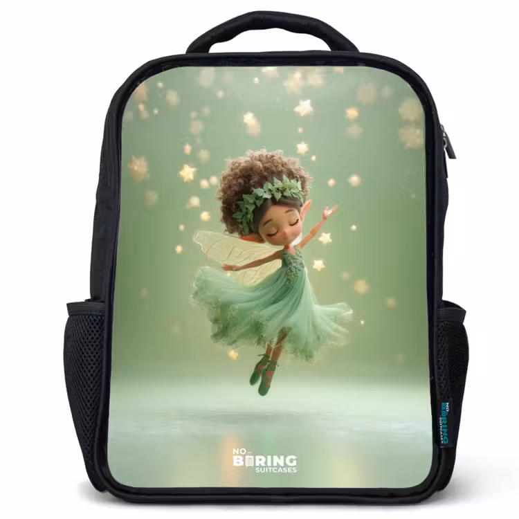 Kids backpack - Black - Dancing fairy in green light — 1