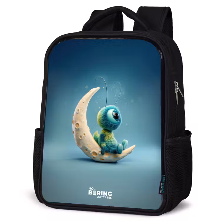 Kids backpack - Black - Dreamy Creature on the Moon — 4